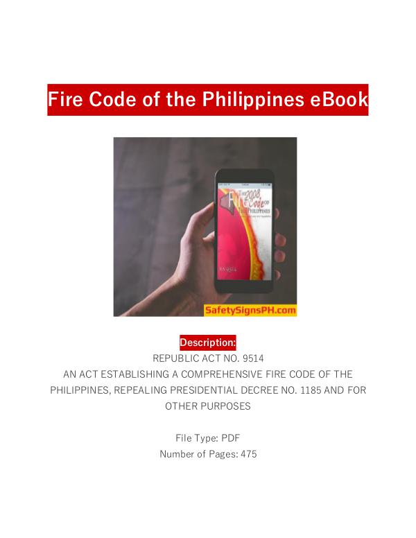 Fire Code of the Philippines Ebook - SafetySignsPH.com Fire Code of the Philippines eBook - SafetySignsPH