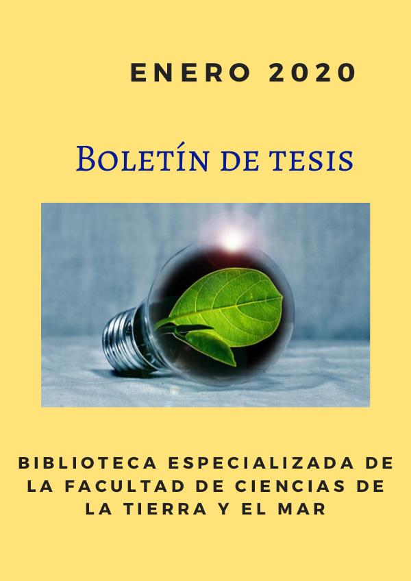 Boletín de tesis Enero 2020 Boletín Enero 2020