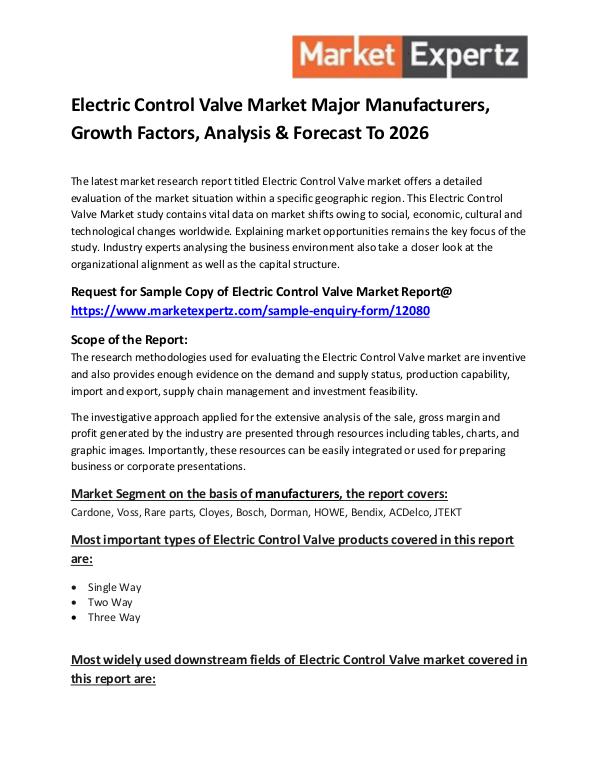 Electric Control Valve Market