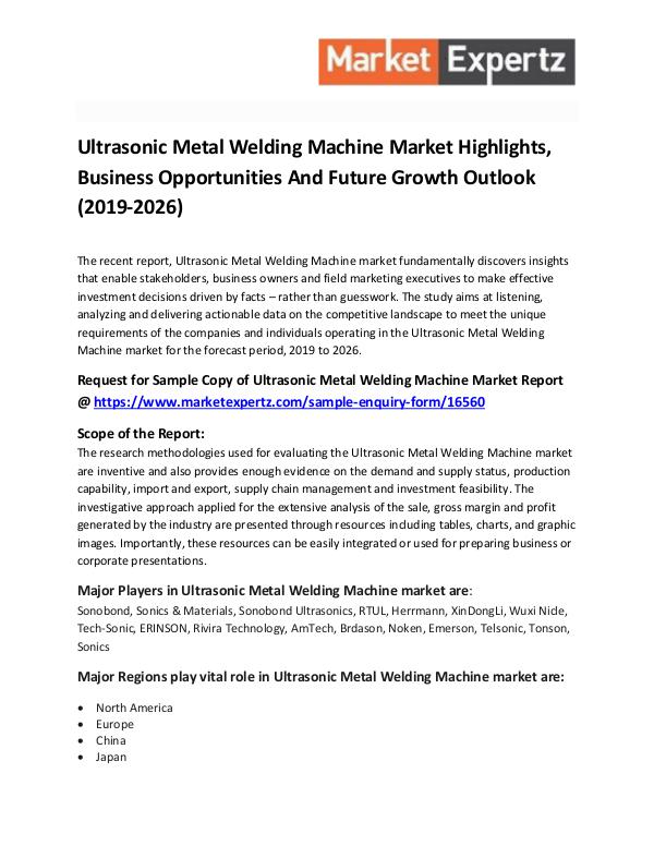 Ultrasonic Metal Welding Machine Market