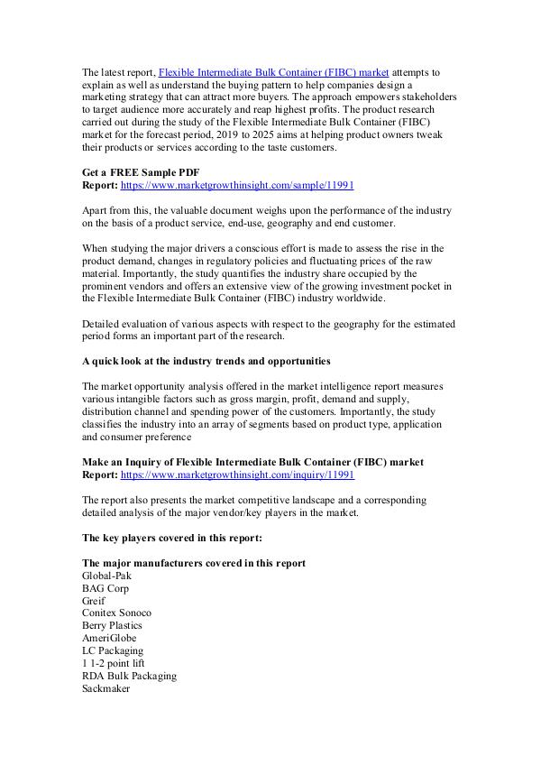 Flexible Intermediate Bulk Container market Analysis,Share 2025 1