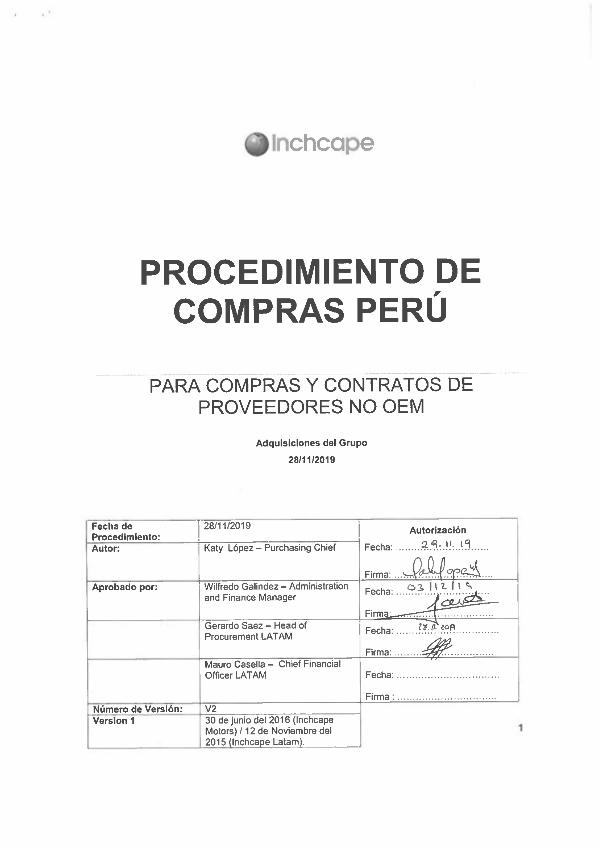 Procedimiento de Compras Per&uacute;