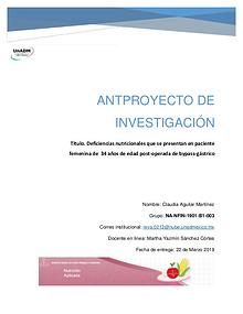 Unidad 5 Anteproyecto de Investigación