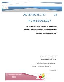 ANTEPROYECTO DE INVESTIGACIÓN