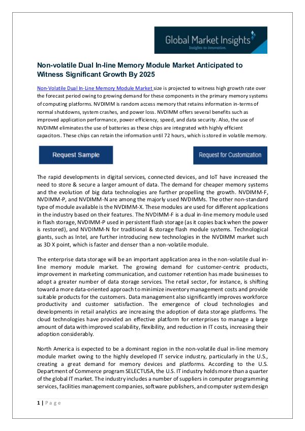 Non-volatile Dual In-line Memory Module Market Growth Potential & For Non-volatile Dual In-line Memory Module Market