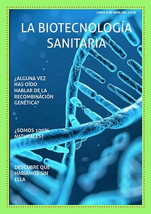 LA BIOTECNOLOGÍA SANITARIA LJM