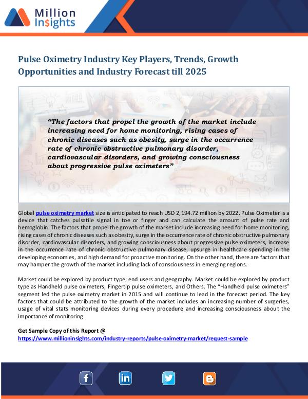 Pulse Oximetry Industry Pulse Oximetry Industry