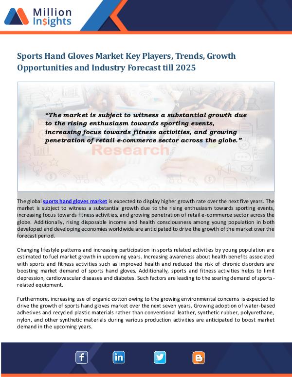 Sports Hand Gloves Market Sports Hand Gloves Market