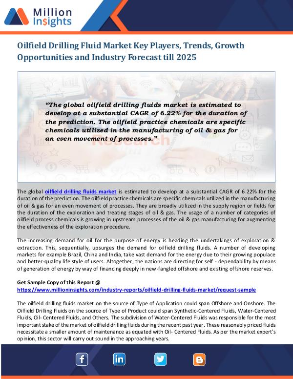 Oilfield Drilling Fluid Market Oilfield Drilling Fluid Market