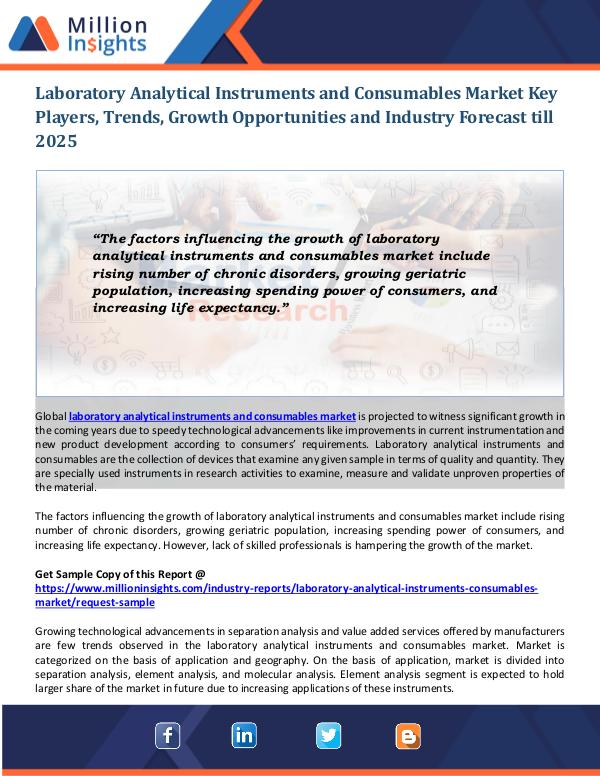 Laboratory Analytical Instruments and Consumables Market Laboratory Analytical Instruments and Consumables