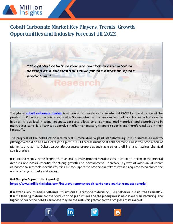 Cobalt Carbonate Market Cobalt Carbonate Market