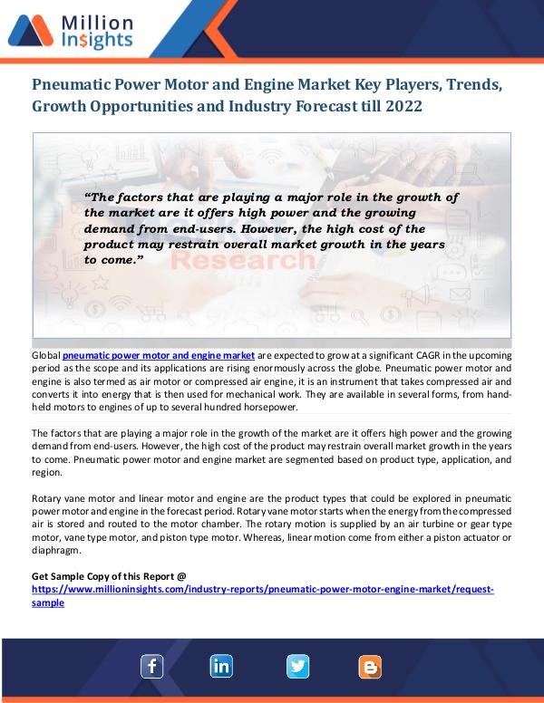 Pneumatic Power Motor and Engine Market Pneumatic Power Motor and Engine Market