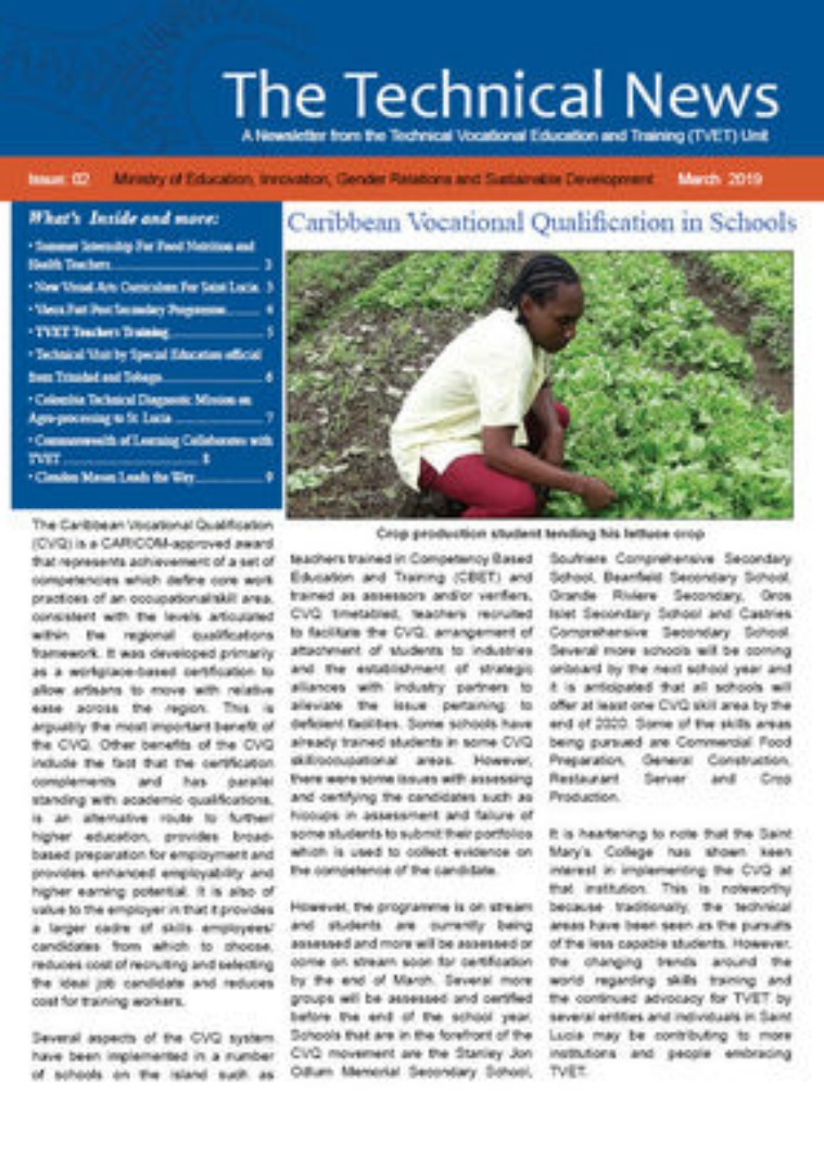 TVET Newsletter March 2019 TVET Newsletter