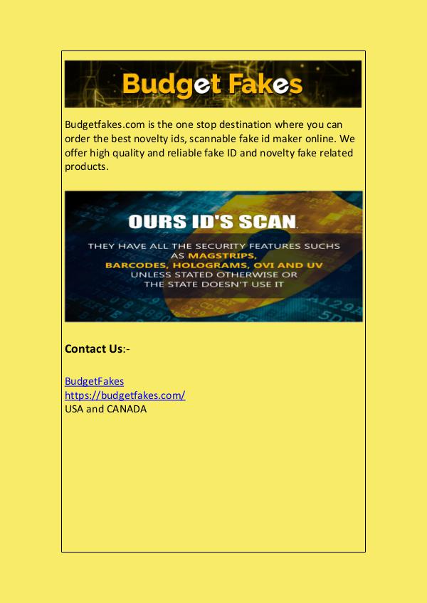 Fake ID Maker | Budget Fakes Fake ID Maker