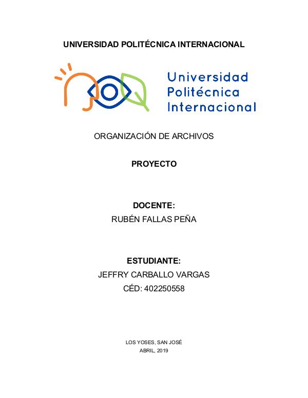 Organización de archivos Proyecto - Organización de archivos