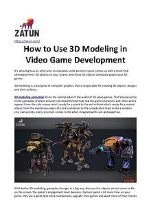 How to use 3D Modeling in Video Game Development