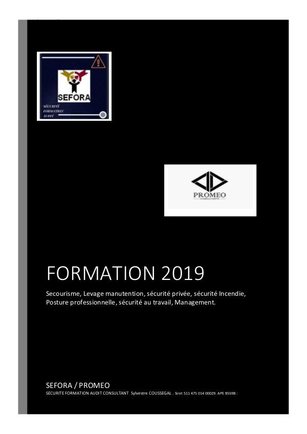 CATALOGUE DES FORMATIONS SEFORA PROMEO CATALOGUE DES FORMATIONS SEFORA PROMEO2