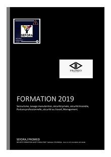 CATALOGUE DES FORMATIONS SEFORA PROMEO