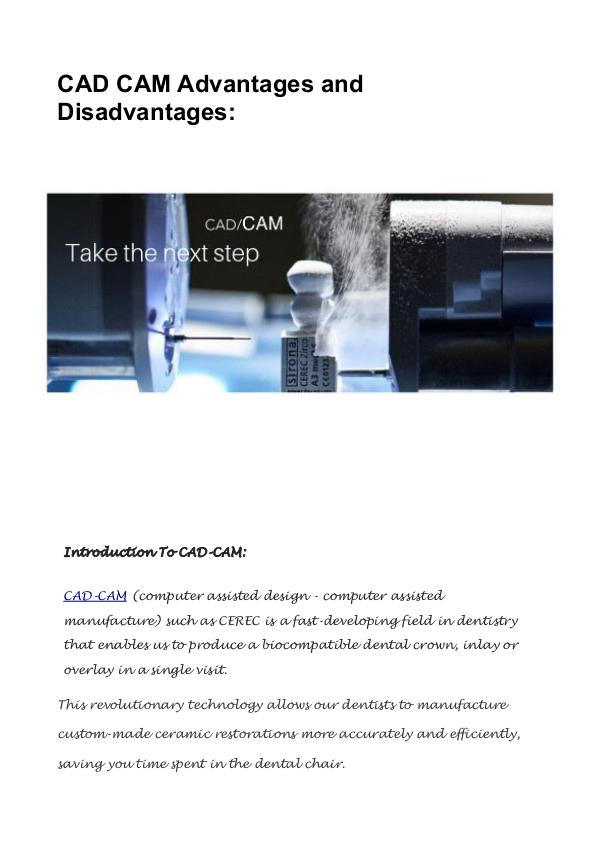CAD CAM Advantages and Disadvantages Adv & Disadv of CAD CAM