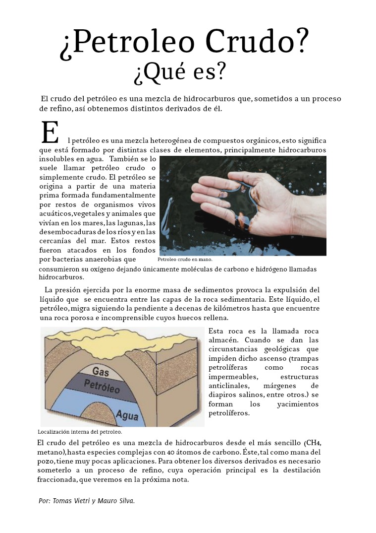 ¿Petróleo Crudo? ¿Qué es? Petroleo Crudo