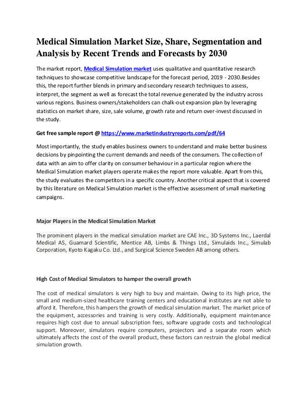 MIR Medical Simulation Market Overall Study