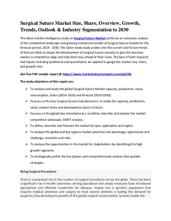 Surgical Suture Market Overall Study