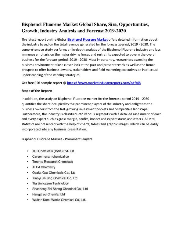 MIR Bisphenol Fluorene Market Global Study