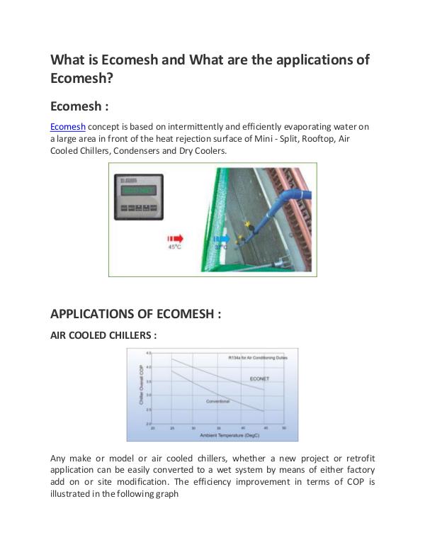 What is Ecomesh and What are the applications of Ecomesh? What is Ecomesh And What are the applications of E