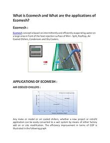 What is Ecomesh and What are the applications of Ecomesh?