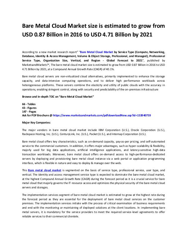 Information Communication and Technology Reports Bare Metal Cloud Industry Research Report