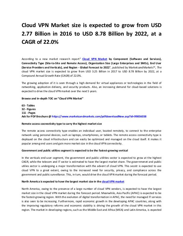 Cloud VPN Industry Report