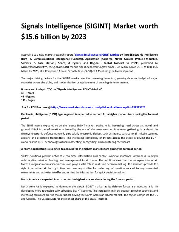 Signals Intelligence (SIGINT) Market