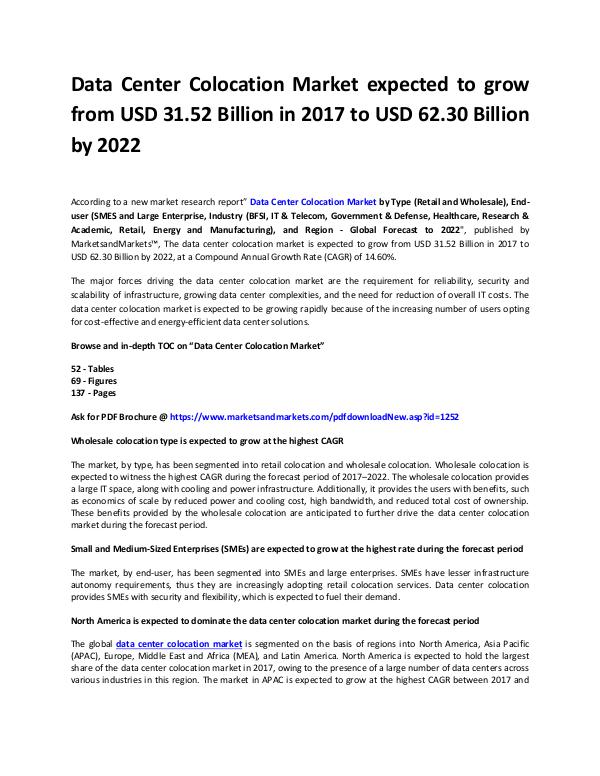 Information Communication and Technology Reports Data Center Colocation