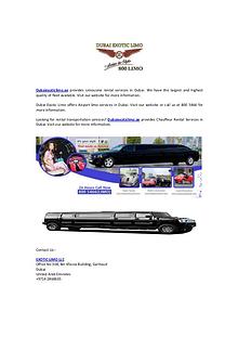 Limousine Rental Services in Dubai