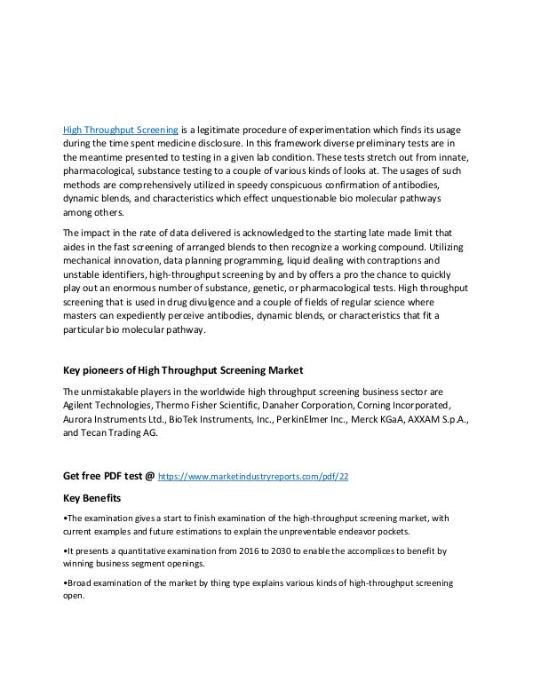 High Throughput Screening Market 2 High throughput-converted