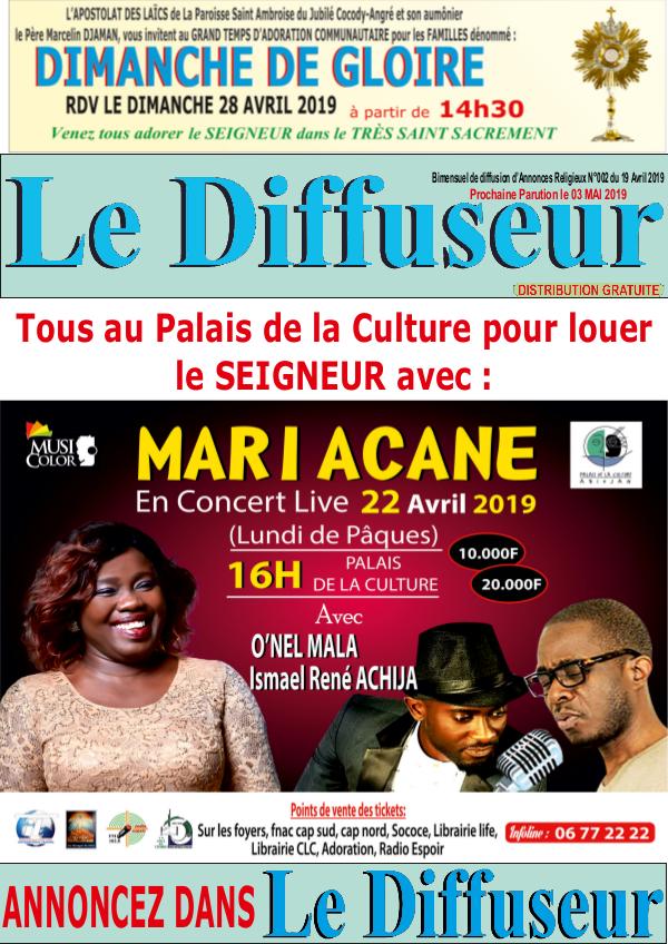 DIFFUSEUR N° 002 du 14 Avril 2019