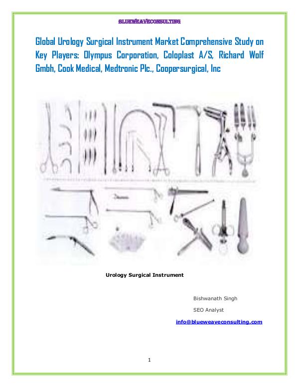 Urology Surgical Instrument Market Outlook 2019-2025 Urology Surgical Instrument Market