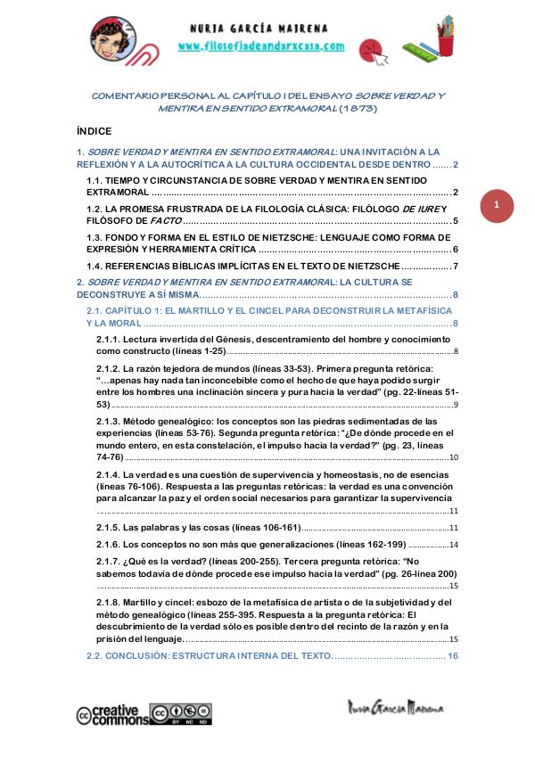 Comentario texto_ Nietzsche, F. (1873) Sobre verdad y mentira Comentario_Nietzsche, F._Sobre verdad y menti