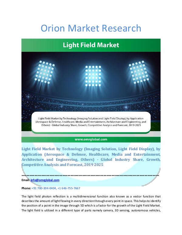 Orion Market Research Report Light Field Market