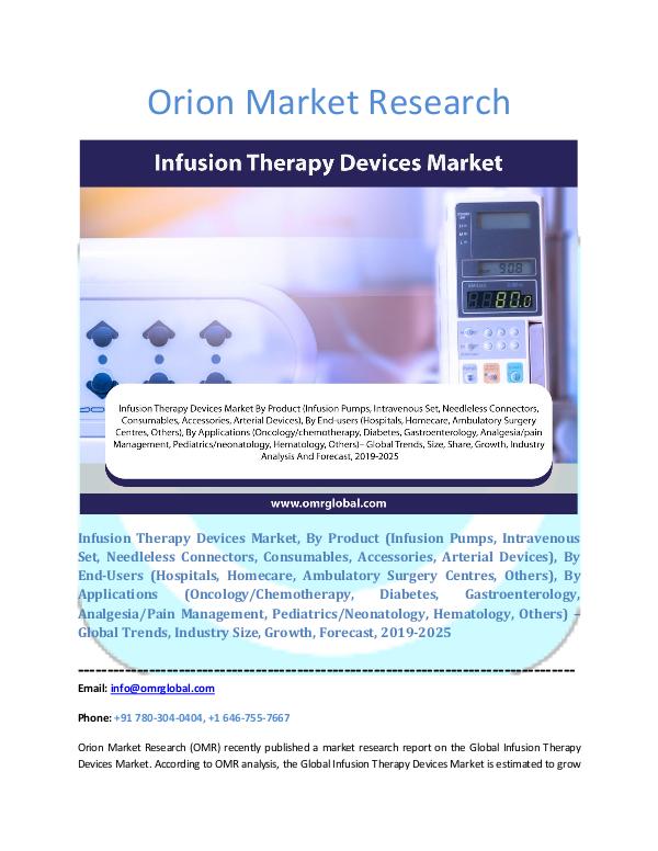 Infusion Therapy Devices Market