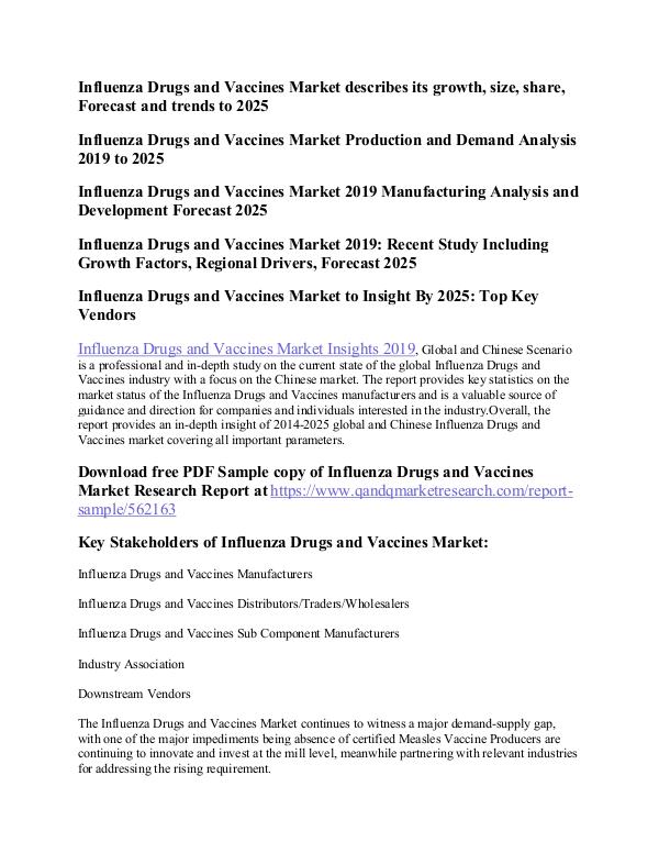 Influenza Vaccine Influenza Drugs and Vaccines