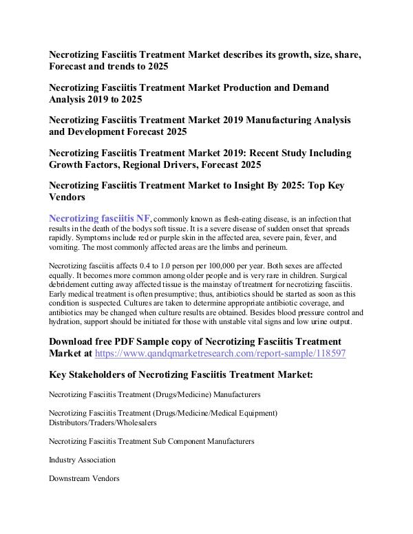 Necrotizing Fasciitis Treatment Necrotizing Fasciitis Treatment Market