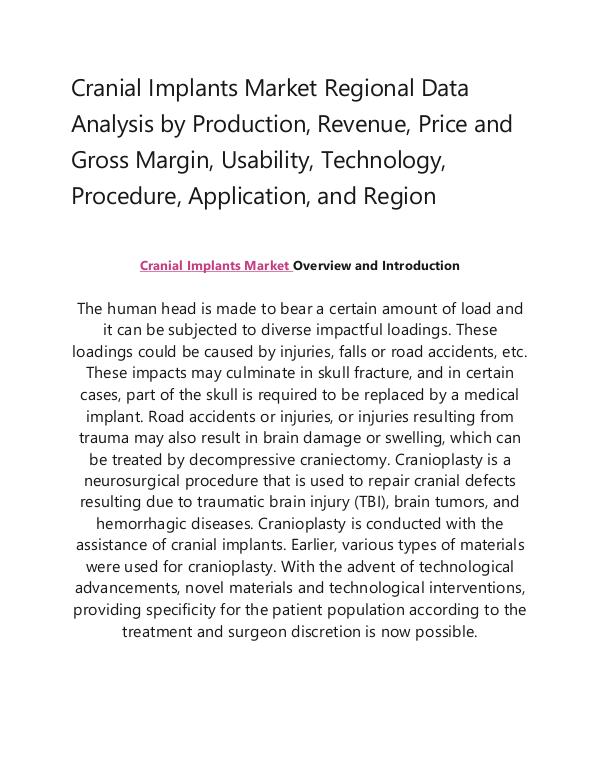 Cranial Implants Market