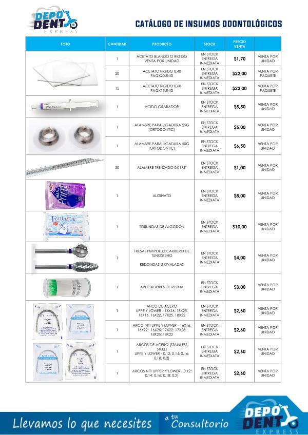 CATALOGOS INSUMOS ODONTOLOGICOS A