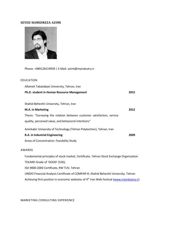 Seyed HamidReza Azimi CV