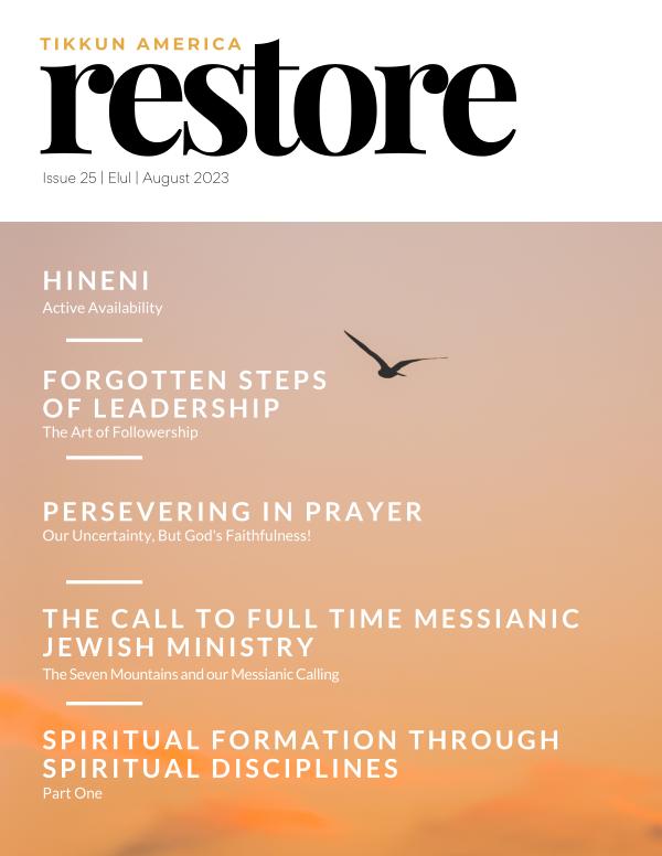 Tikkun America RESTORE Magazine Elul | August 2023