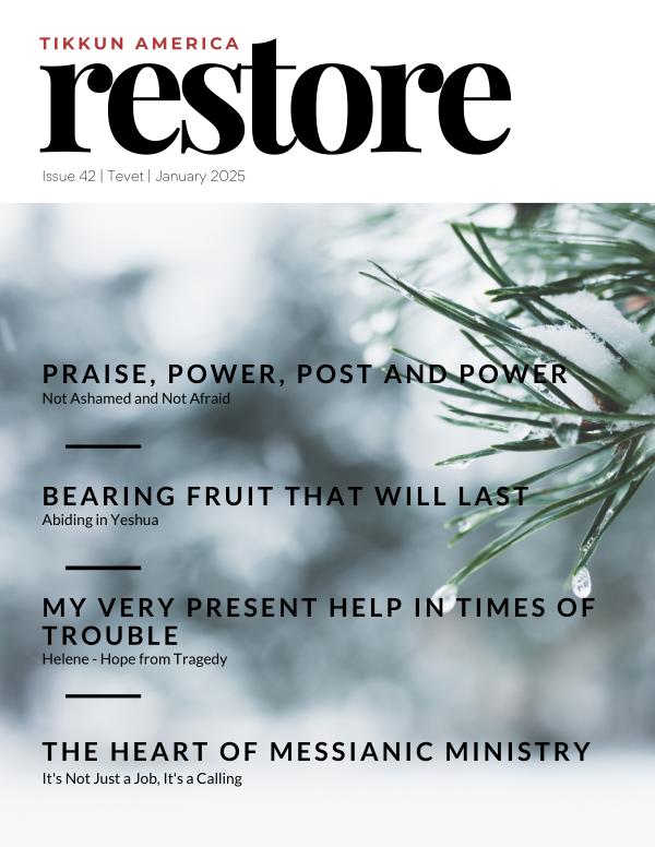 Tikkun America RESTORE Magazine Tevet | January 2025