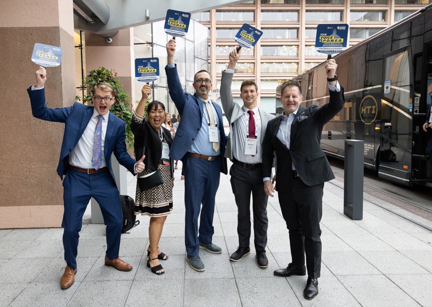 Advocates holding signs that say 'I'm a Job Creator'